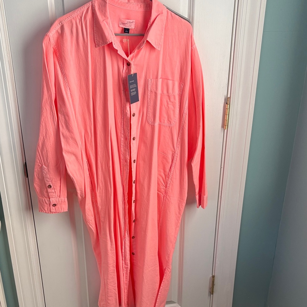 Universal Thread Women's Long Sleeve Dress - orange neon